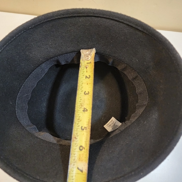 Women's Black 100% Wool Fedora Hat OS - Picture 7 of 8